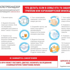 О рекомендациях, что делать, если в семье кто-то заболел гриппом или коронавирусной инфекцией