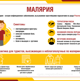  Роспотребнадзор напоминает о мерах профилактики малярии
