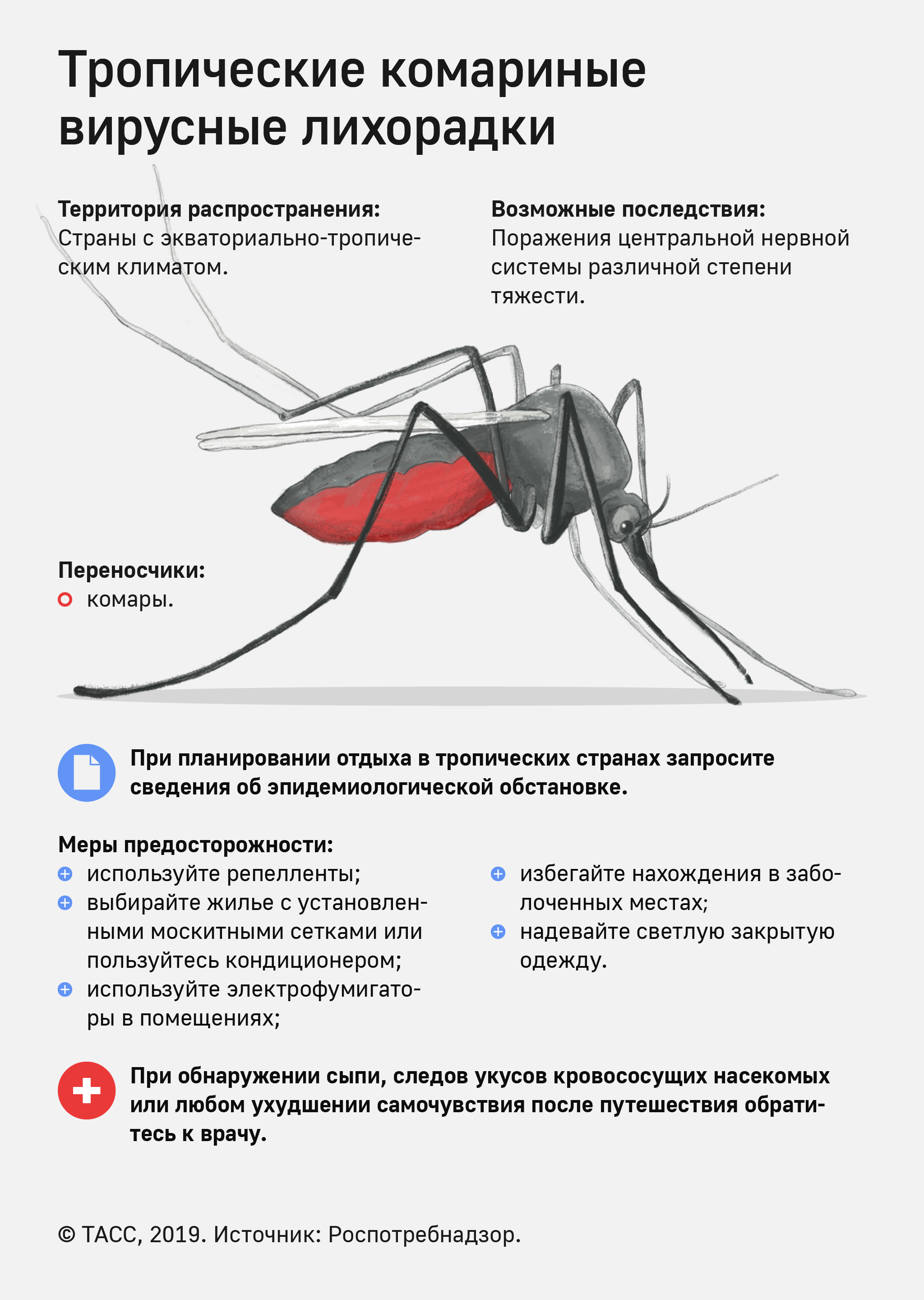 Управление Роспотребнадзора по Чеченской Республике информирует, что в странах Африки, Южной Америки, Карибского бассейна, Юго-Восточной Азии и Океании с экваториально-тропическим климатом широко распространены инфекционные заболевания, передаю