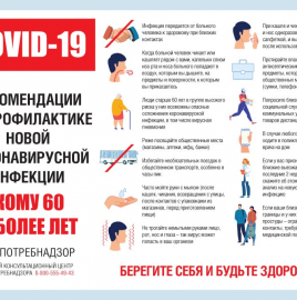 О рекомендациях по профилактике новой коронавирусной инфекции для тех, кому 60 и более лет. 