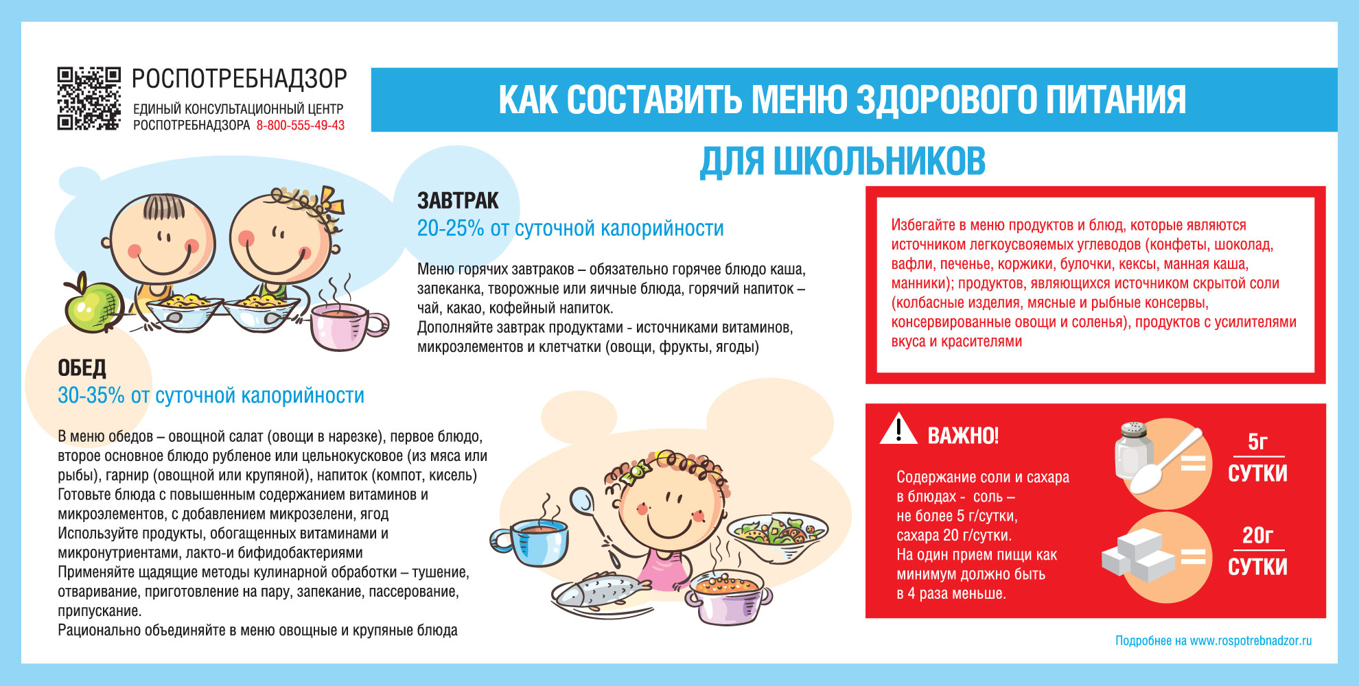 О принципах формирования меню здорового питания  для школьников